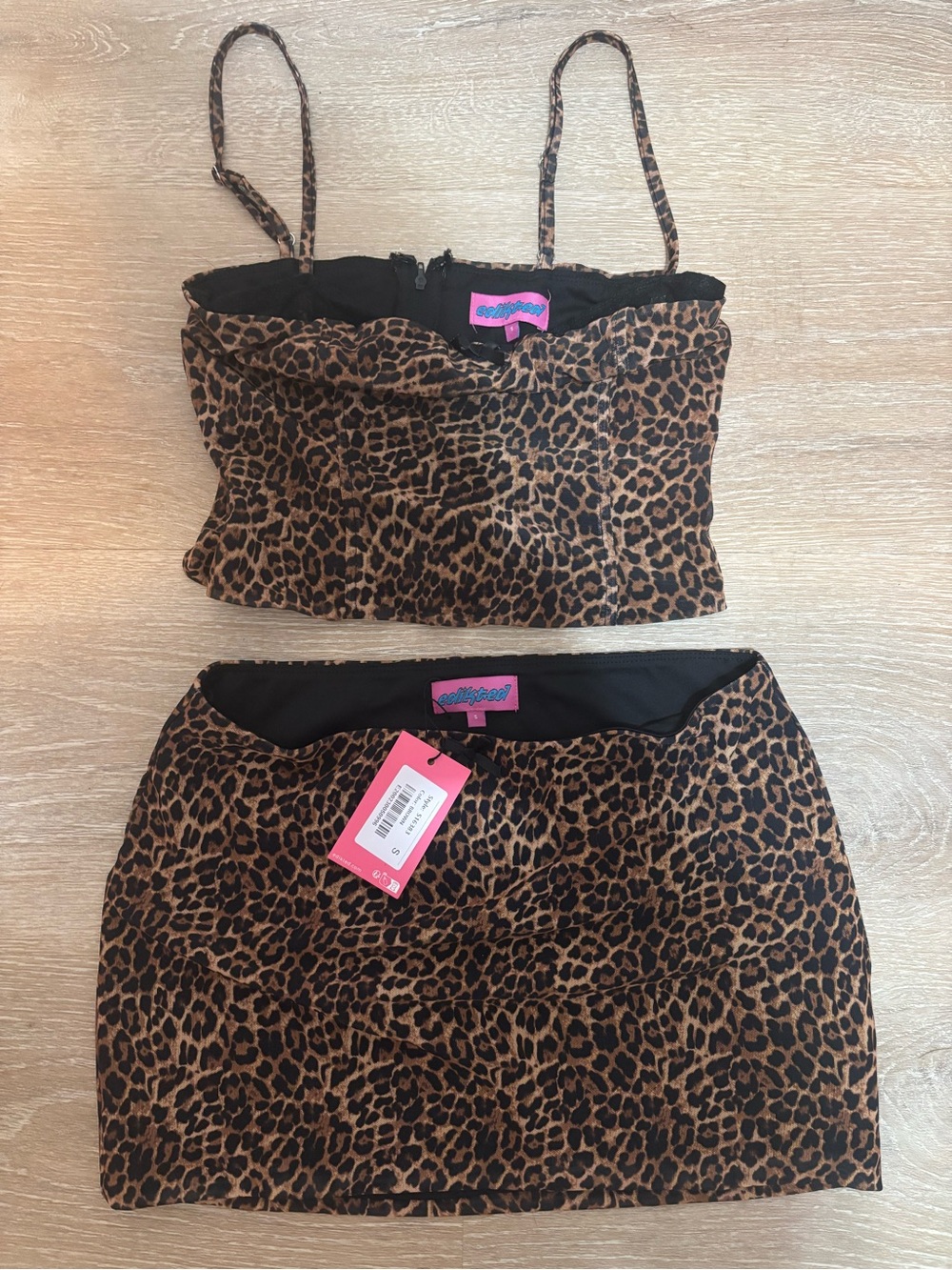 Edikted Leopard Print Mini Skirt - Brown & Black